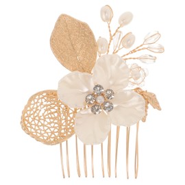 Ipetboom Metal Hair Comb Clip Side Comb Headpiece for Women Hair Accessories for Bride Leaf Pattern