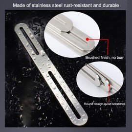 Mounting Set for Fence Mailbox, 2 Pieces, Fence Attachment, 215 x 24 mm, Letterbox Attachment for Postbox Attachment to Gates or Fences (Silver, 215 mm)