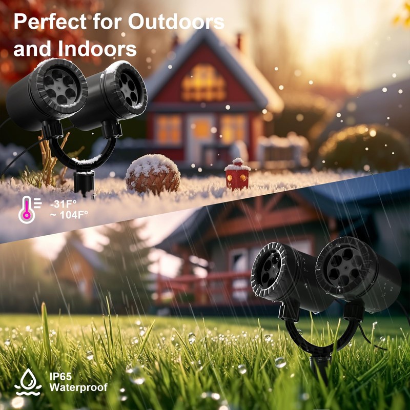 Snowflake Projector Lights Outdoor, Upgrade 2.0 HD Dynamic Christmas Projector