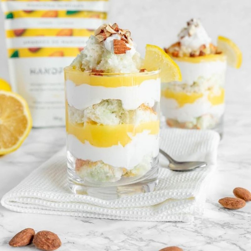 Handfuel Lemon Marcona Almonds, Hand Roasted Salted Almonds, 10g of