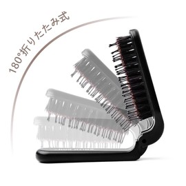 ADOFUN Hair Brush, Pig Hair Comb, Scalp Massage Comb, Hair Brush, Foldable, Anti-Static, Portable Brush, Improve Hair Quality, Glossy, Smooth and Beautiful, Suitable for All Hair Types