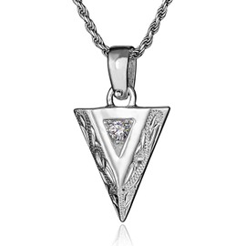 Leilani Hawaiian Jewelry Arrow Pendant Necklace, Silver 925, Cubic Zirconia