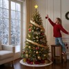 4.5FT Pre-Lit Christmas Tree, Artificial Christmas Pine Tree with White