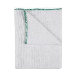 IDEAL 365 Bleached Cotton Dish Cloths, Extra Large, Super Absorbent, Colour Coded, 10 Pack (green)