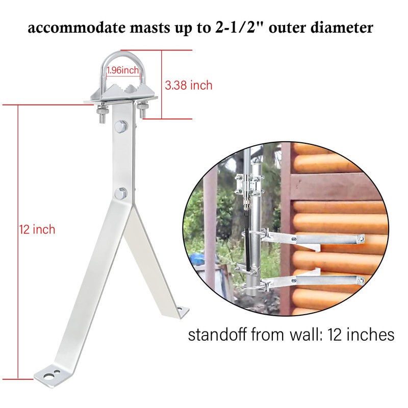 XRDS-RF Antenna Wall Mount 12 Inch Heavy-Duty Stand Off Wall