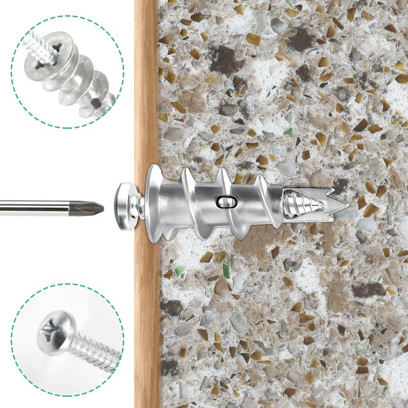 Mbsomnus 60pcs Heavy Duty Plasterboard Fixings Plasterboard Wall Plug with