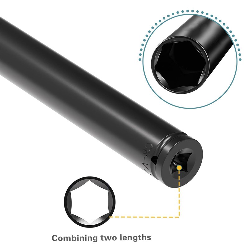 9/16" Impact Power Nut Driver Set - Long Reach Hex