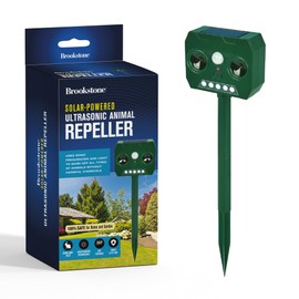 Solar Powered Sonic Animal Repeller – Ultrasonic Motion Sensor, 180° PIR Detection, 32 Ft Range, Eco-Friendly, Non-Toxic, for Gardens, Lawns, Parks & Orchards – Easy Installation, Chemical-Free