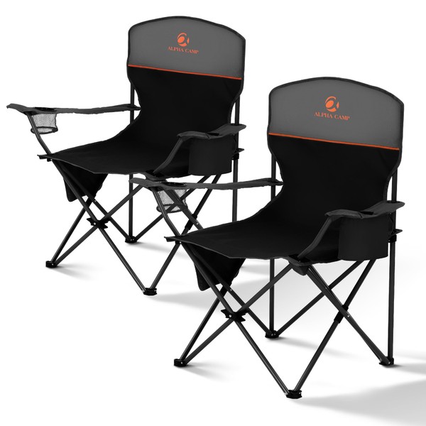 ALPHA CAMP Folding Camping Chairs for Adults Lawn Chairs Outdoor