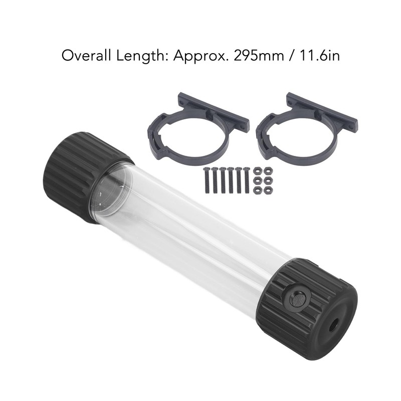 295mm Cylindrical Water Cooling Tank G1/4 Thread PMMA POM Transparent