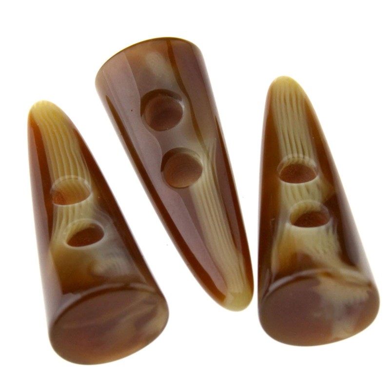 Ototec Cream 10 x 50mm Faux Horn Toggle Buttons for