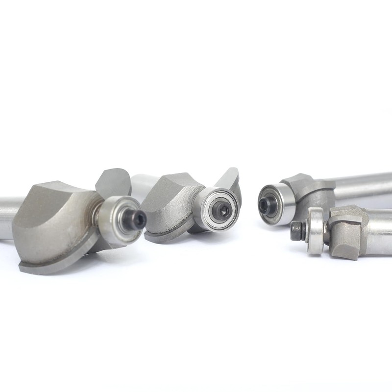 Akylin 4pcs Cove Router Bit Set,1/2" Shank,Radius 3/16",1/4",7/16", and 9/16",Cove