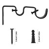 3 Pcs Double Curtain Pole Bracket, Curtain Rod Brackets Set,