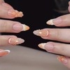 RIICFDD Handmade Medium Almond Nails with Glue,Nude Press on Nails