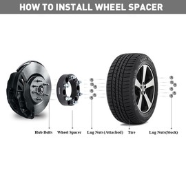 DCVAMOUS 4PC 6x135 to 6x5.5 Wheel Adapters 1.25 Inch with 14x1.5 Studs Compatible with Ford 6 Lug 6x135 to 6x139.7 Rims for 2015-2025 F150 Expedition Navigator