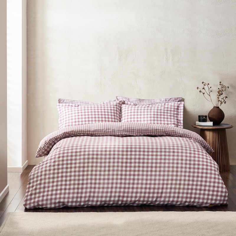 Yard Barton Gingham Check Duvet Cover Set - 100% Cotton,