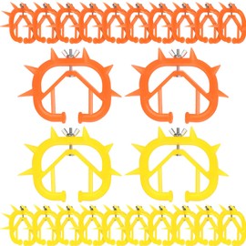 Queekay 20 Pcs Calf Weaner Nose Thorn Thick Plastic Cattle Nose Rings Wening Tech Yellow Orange Plastic Weaner Tool for Farm Cattle Prevent Milk Sucking
