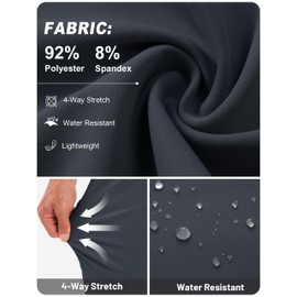 TACVASEN Grey Dress Pants Men Classic Fit Golf Slacks for Men Lightweight Flat Front Work Casual Pant with 5 Pockets 38