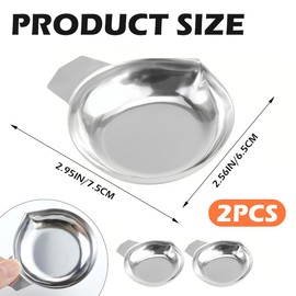 DOERDO 2Pcs Stainless Steel Weighing Pan Metal Weighing Dishes Measuring Trays Boat for Jewelry Reloading Scale, 3x2.6Inch