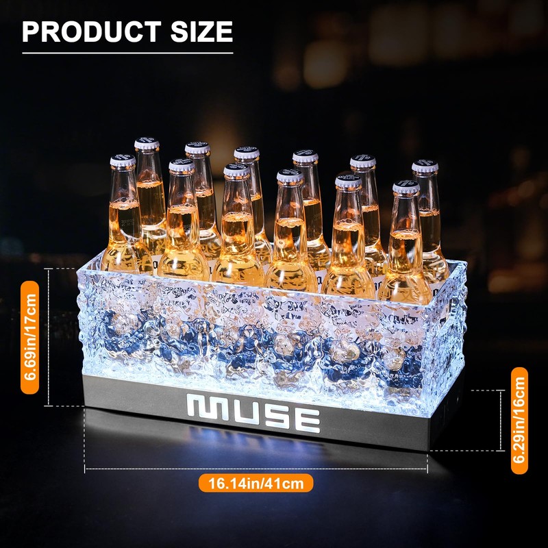 WILON LED Ice Bucket for Parties Large Capacity
