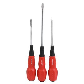 Dekton 3PC Screwdriver Set | Includes 3.5" & 5" Flat & 3.5" Phillips | Anti-Slip Handle | Precision Control for DIY Projects | CR-V Steel Construction | Ideal for Home Repairs & Electronics