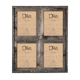 8x10-2.5" Wide Reclaimed Rustic Barnwood Collage Photo Frame - Holds 4 Photos