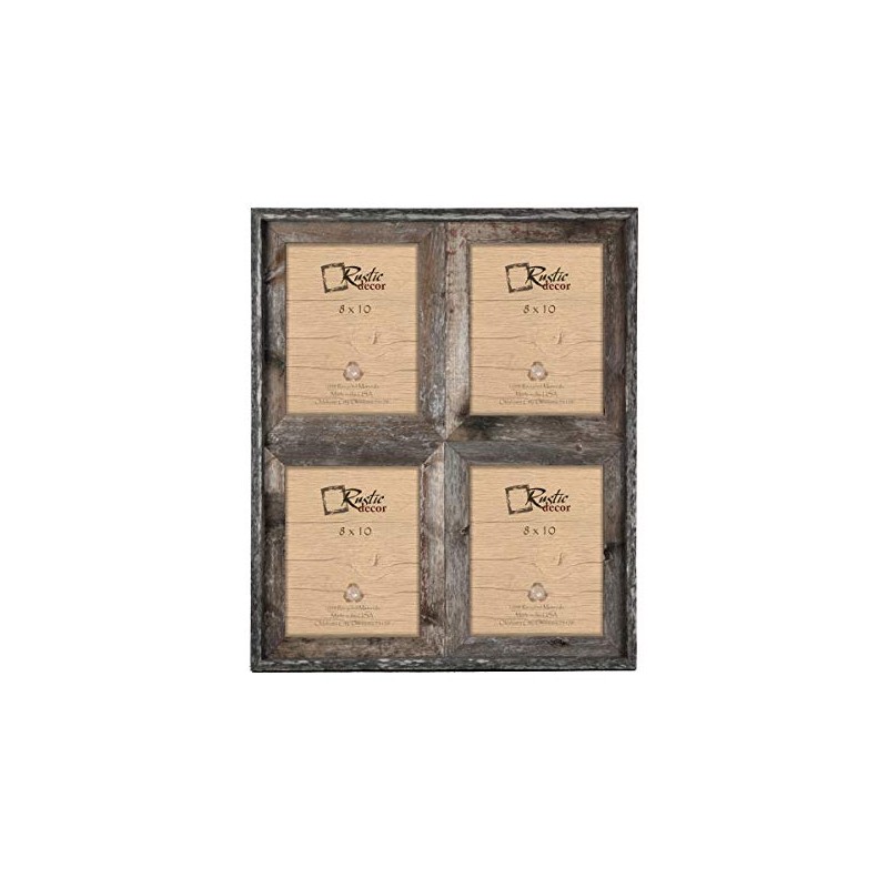 8x10-2.5" Wide Reclaimed Rustic Barnwood Collage Photo Frame - Holds