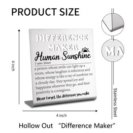 Human Sunshine Gifts for Women, Coworker Leaving, Human Sunshine Plaque, Thank You Appreciation Gifts Friends Women Men Coworkers Inspirational Motivational Office Decorative Signs Plaques bke61