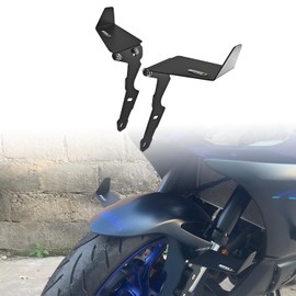 Motorcycle Fairing for HONDA CBR600RR (2007-2019) - Premium Aluminum Alloy Design - Motorcycle Winglets for HONDA (Black)