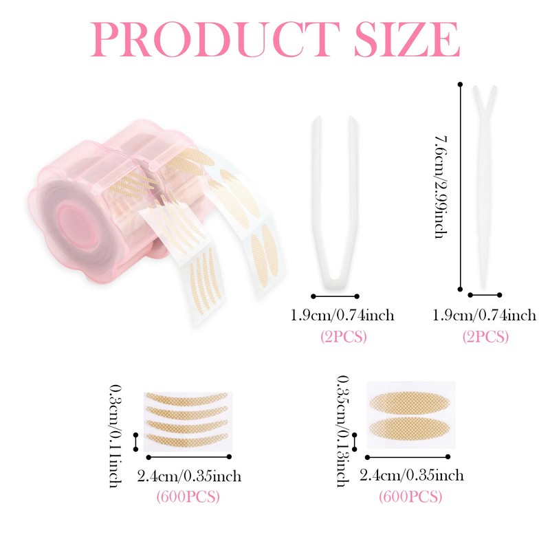 Set of 1200 Invisible Eyelid Strips for Instant Lifting, No