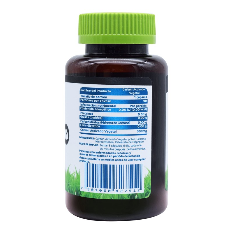 Carbón Activado Vegetal 300mg. 90 cápsulas Vidanat