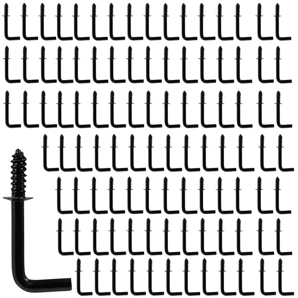 Auvotuis 100Pcs L Screw Hooks 5/8 Inch, Metal L Shaped