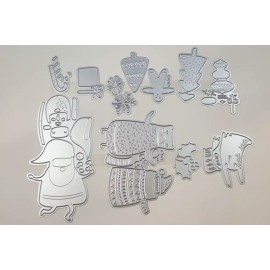 Sizzix Bundle of 2-Sizzix Thinlits Die, 665339 Christmas Characters, 665229 Joyeux Noel