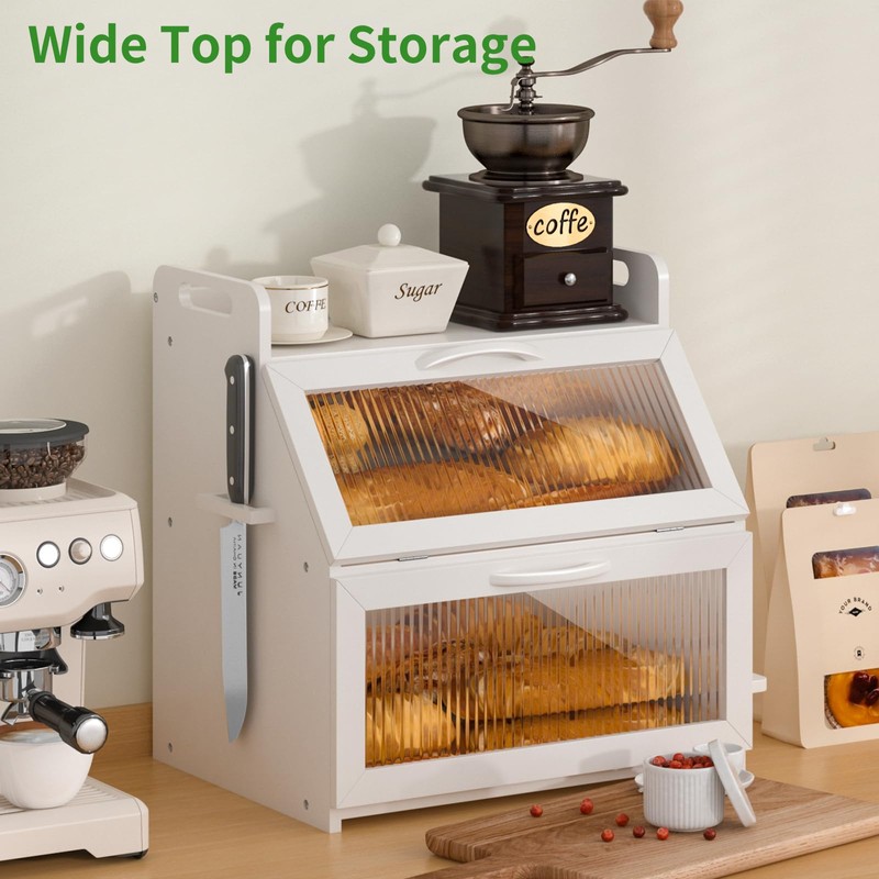Bread Box, Bread Box for Kitchen Countertop, Large Bread Storage