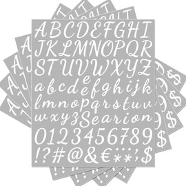 10 Sheets 840 Pcs White Self-Adhesive Alphabet Letters Numbers Kit Numbers Sticker DIY Number Letter Decal for Christmas Gift Decals Mailbox Signs Window Cars Home Address Number Grad Cap Art Making