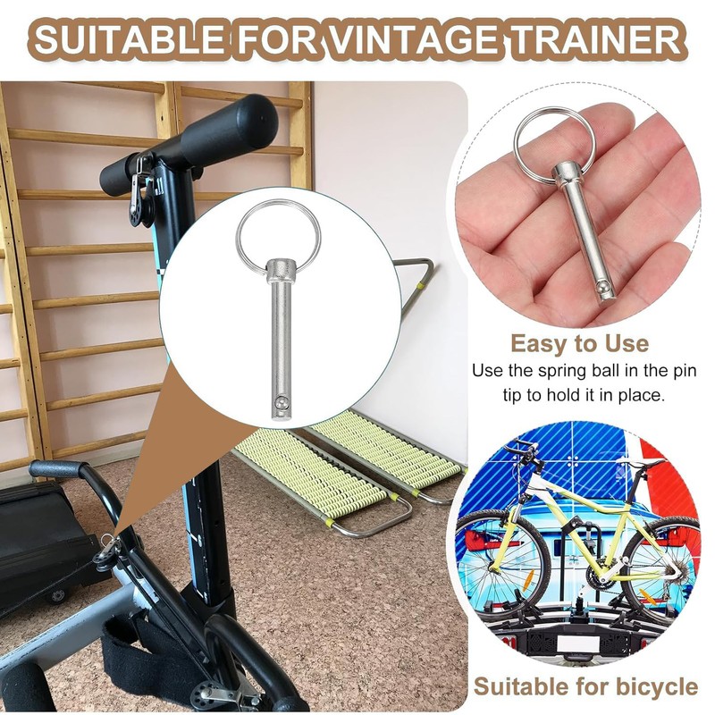 TA-VIGOR 2Pcs Quick Release Pins, 6mm Dia 45mm Length Bimini