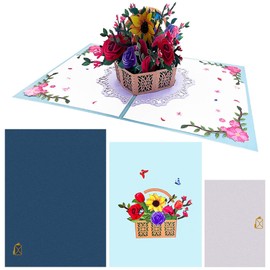 Floral Greeting Card, Birthday 3D Flower Card for Wife, Girlfriend, Daughter & Mother, Luxe Flower Card, Anniversary, Valentine's Day, Thanksgiving Day, Wedding or Party Invitation