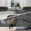 Grey Long Hexagon Tile Peel and Stick Backsplash, 10 Sheets