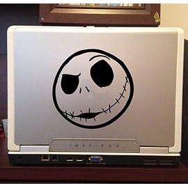 LA DECAL Jack Skellington face Nightmare Before Christmas Sticker Decal Car truck 6"Black
