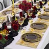 comfoyar Gold Rectangular Metallic Flower Placemats Set of 6, 12x18