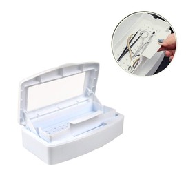 Pinkiou Nail Tool Clean Box Plastic Nail Tray for Alcohol Cleaning Container for Nipper Clipper Cutter Manicure Tools Nail Art Equipment for Salon SPA