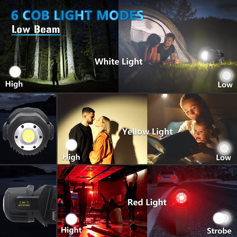 JSKNB Spotlight 3000000 Lumens, 9 Modes Rechargeable Led Spotlight Flashlight