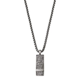 s.Oliver 2027444 Men's Necklace with Pendant Stainless Steel 50 + 3 cm Silver Comes in Jewellery Gift Box, silver, Contemporary