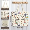 Zcsni Books Tote Bags, Book Nerd Themed Shopping Bag For