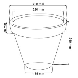 Prosper Plast Plastic flower pot 25 cm Classic Massive for indoor and outdoor use, terracotta colour