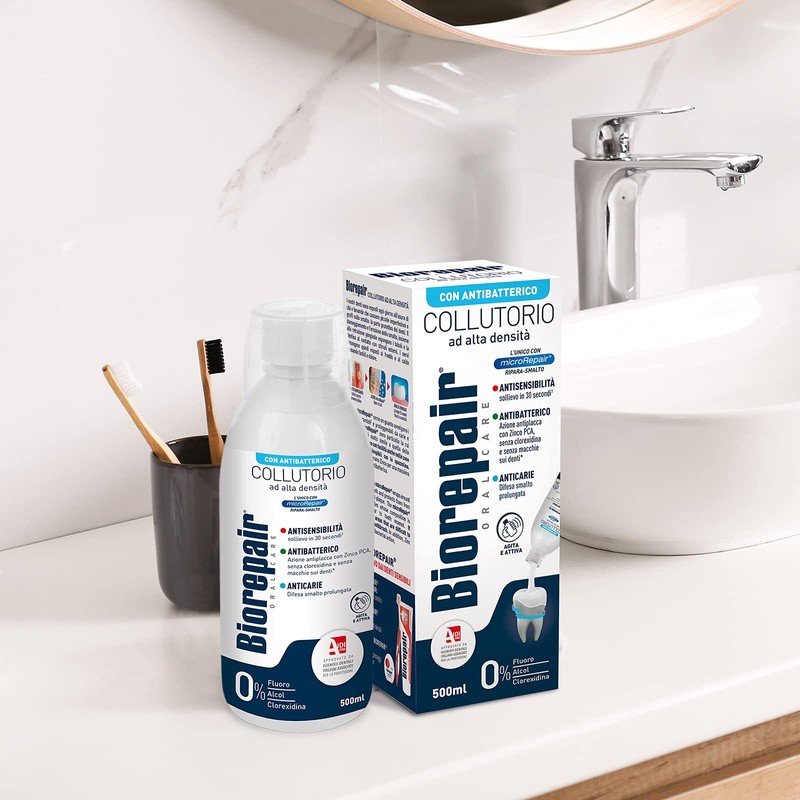 Biorepair: " Collutorio " Mouthwash with Antibacterical - 500ml/16.9 fl.oz