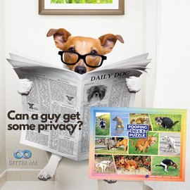 Pooping Dogs 100 Piece Puzzles for Kids - Pooping Puppies Jigsaw Puzzles, Funny Gift Pooping Dog Puzzle for Dog Lovers & Puppy Owners, Large Pieces