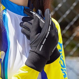 Touch Screen Gloves Technical Warm Thermic Windproof for All Outdoor Sports and Scooter Bicycle Motorbike for Smartphones and Tablets Size XL Black