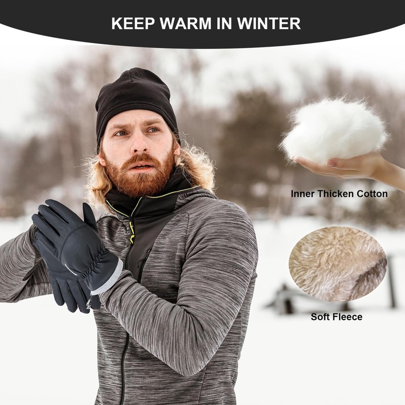Bototack Winter Waterproof Ski Gloves Men Women, Windproof Thermal Touch