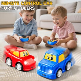 DULONIME Remote Control Car 2 Year Old, 2-Pack Toddler RC Cars Ages 2-4 Boy